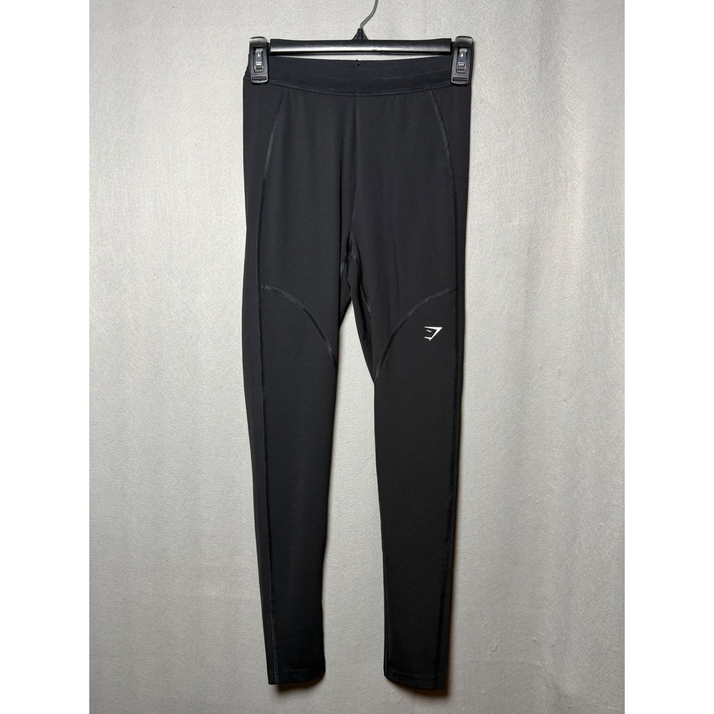 Gymshark Womens Black Performance Leggings Small Zipper Pocket B4A8T Athletic